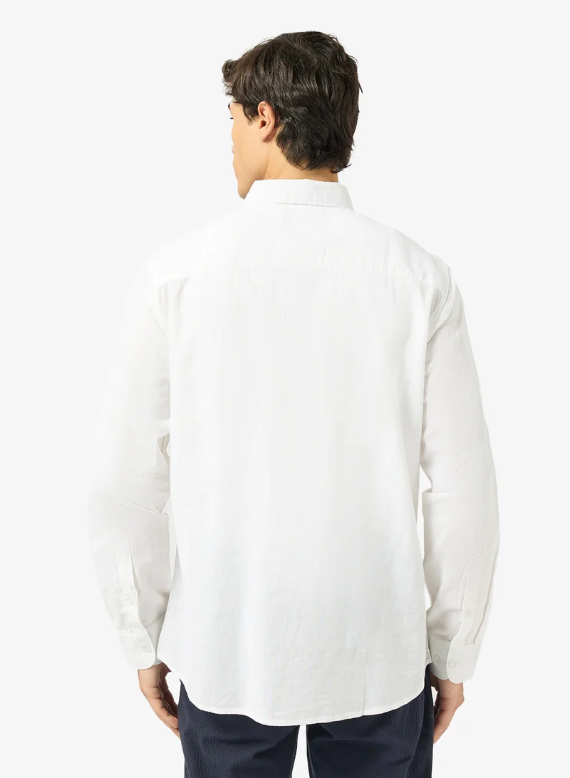 ريبلز مع نمشي Mens Linen Blend Long Sleeves Shirt